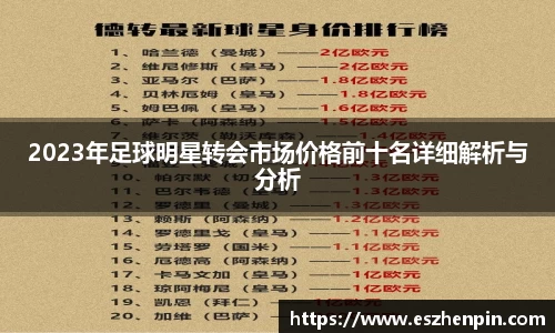 2023年足球明星转会市场价格前十名详细解析与分析
